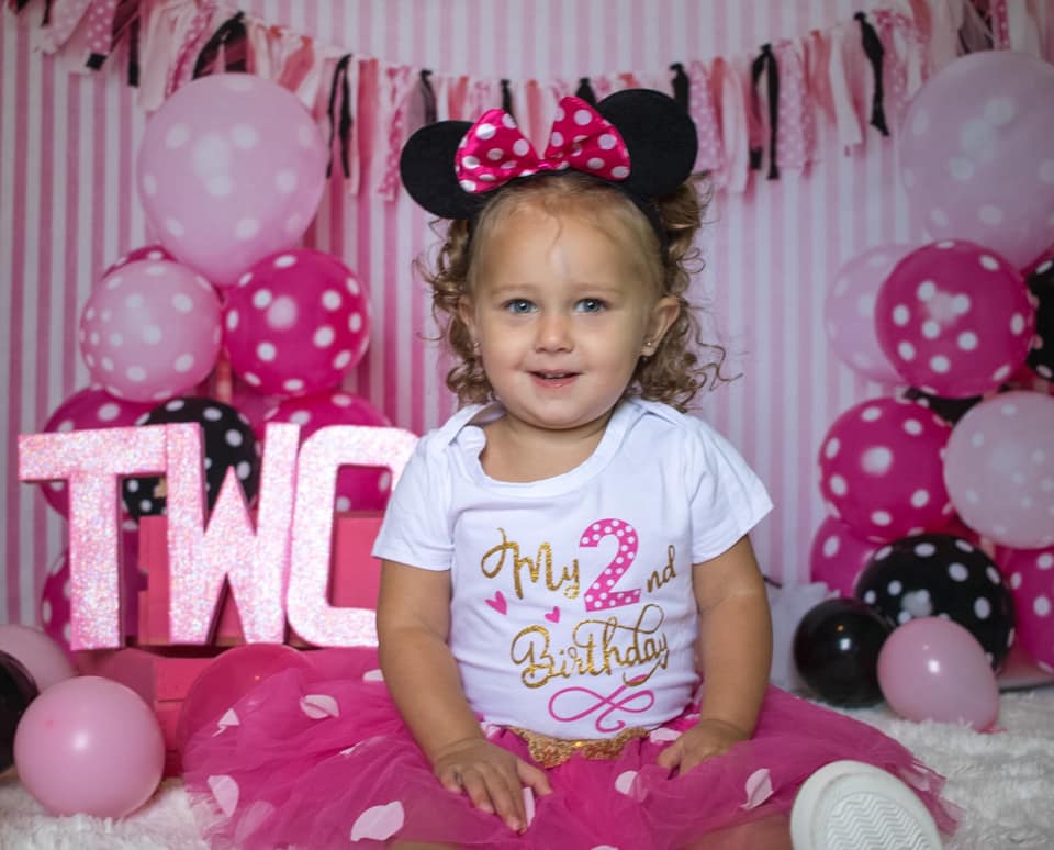 Kate Black Pink Balloons with Strips for Children Backdrop for Photography Designed by Kerry Anderson - Kate Backdrop