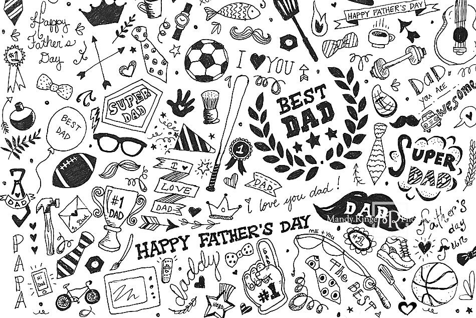 Kate Father's Day Doodles Backdrop Designed by Mandy Ringe Photography - Kate Backdrop