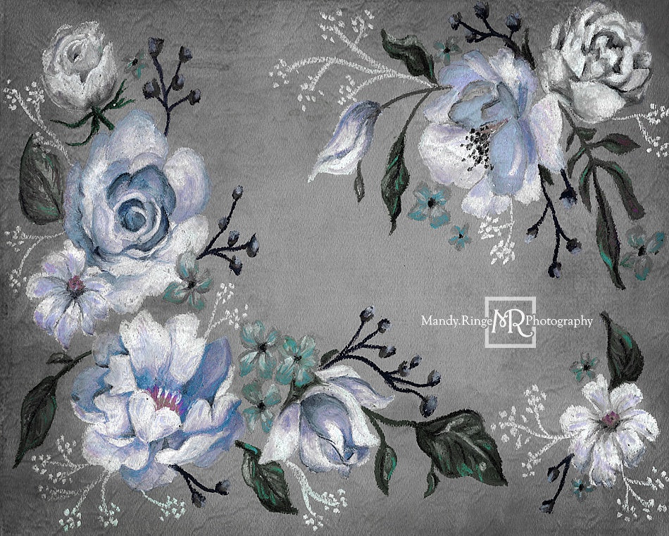 Kate Fine Art Winter Florals Backdrop Designed By Mandy Ringe Photography - Kate Backdrop