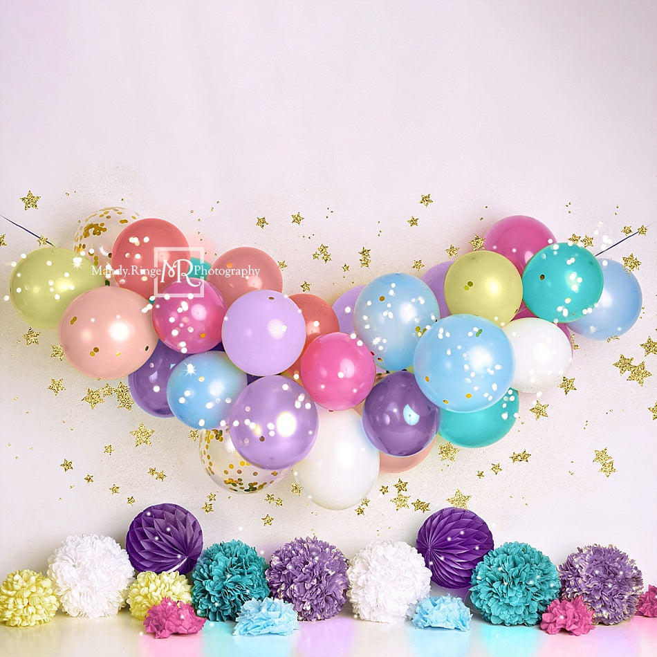 Kate Birthday Balloons and Stars Backdrop Designed By Mandy Ringe Photography - Kate Backdrop