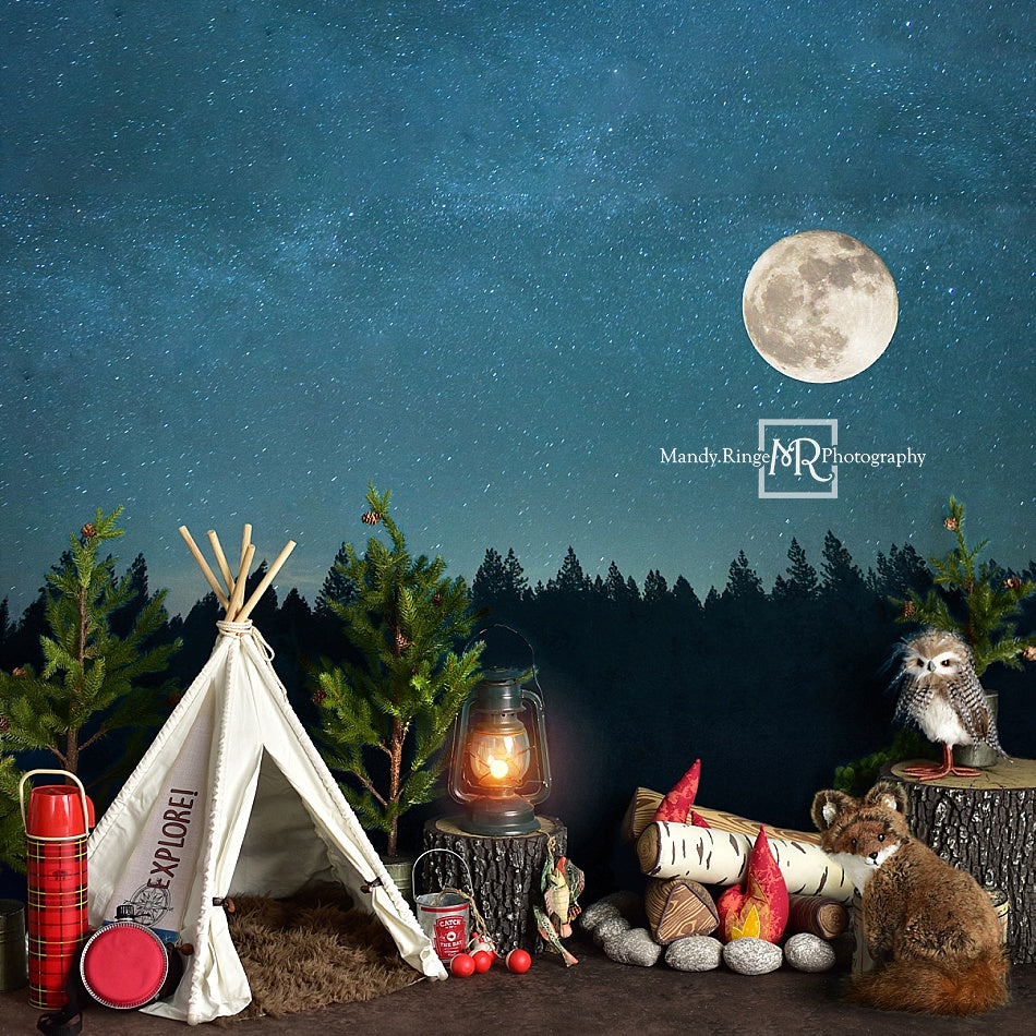 Kate Camping at Night Children Backdrop Designed By Mandy Ringe Photography - Kate Backdrop