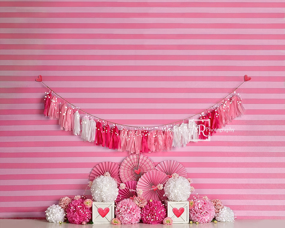 Kate Valentine's Day with Hearts and Stripes Backdrop Designed By Mandy Ringe Photography - Kate Backdrop