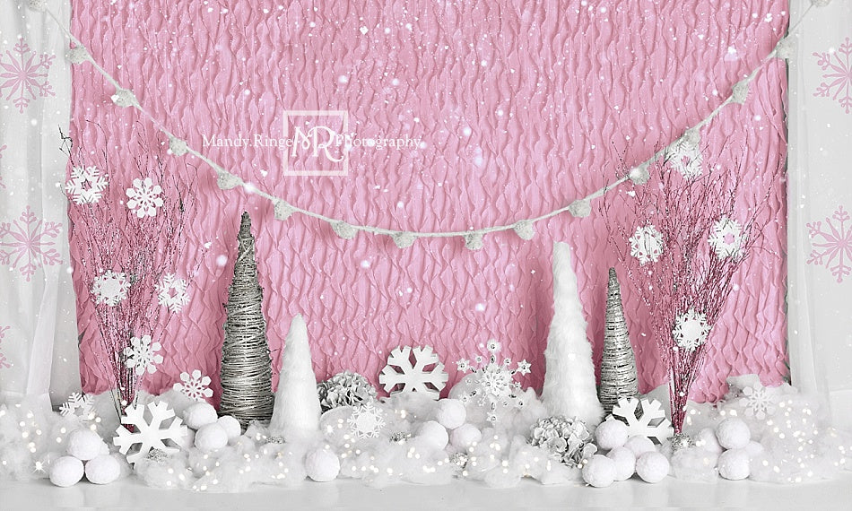 Kate Pink Winter Onederland Girly Backdrop Designed By Mandy Ringe Photography - Kate Backdrop
