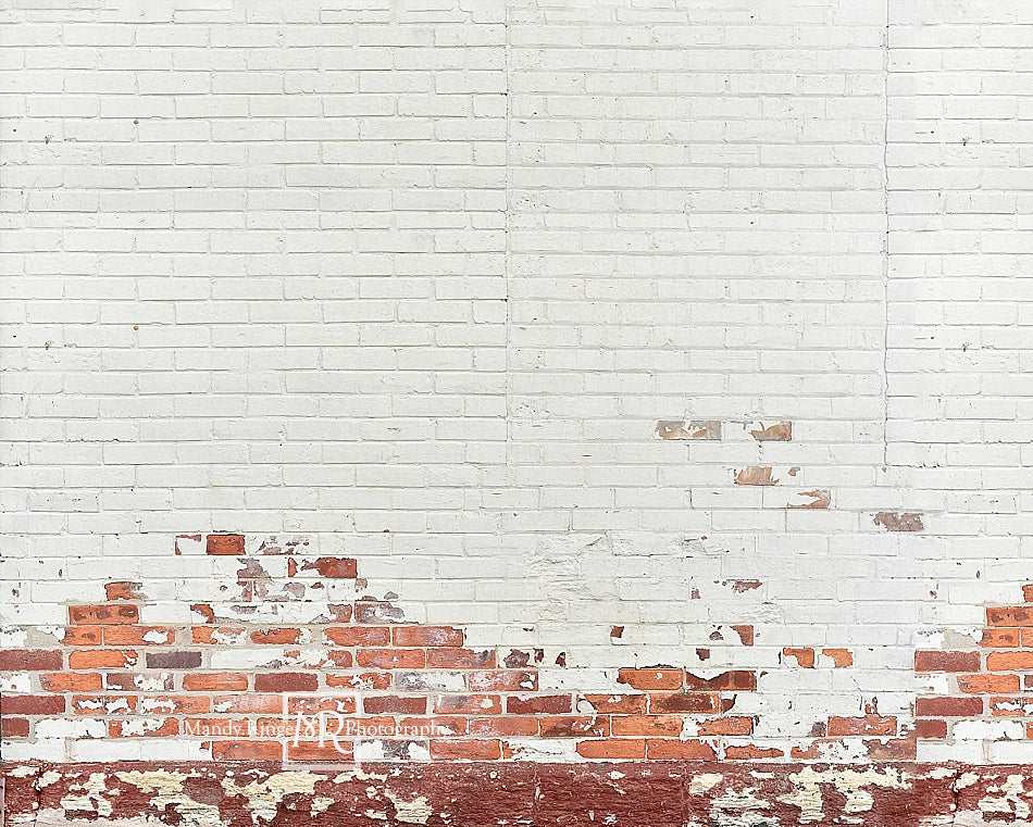 Kate Shabby White and Red Brick Backdrop Designed By Mandy Ringe Photography - Kate Backdrop