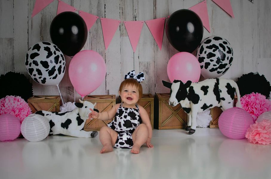 Kate Cow Girly Birthday Children Backdrop Designed By Mandy Ringe Photography - Kate Backdrop