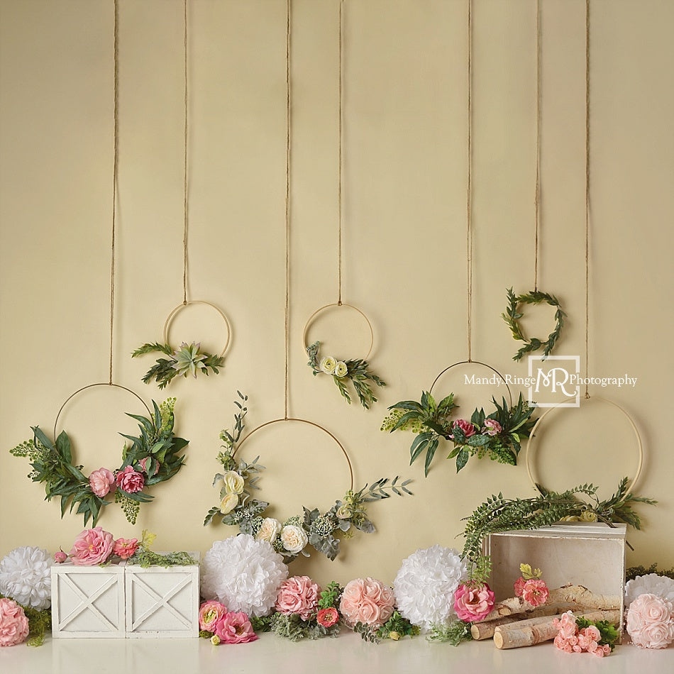 Kate Boho Spring/mother's Day Floral Hoops Backdrop Designed By Mandy Ringe Photography - Kate Backdrop