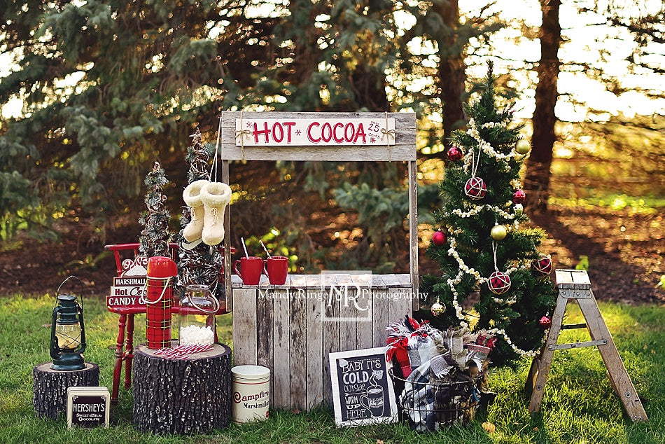 Kate Hot Cocoa Stand Backdrop Designed by Mandy Ringe Photography - Kate Backdrop