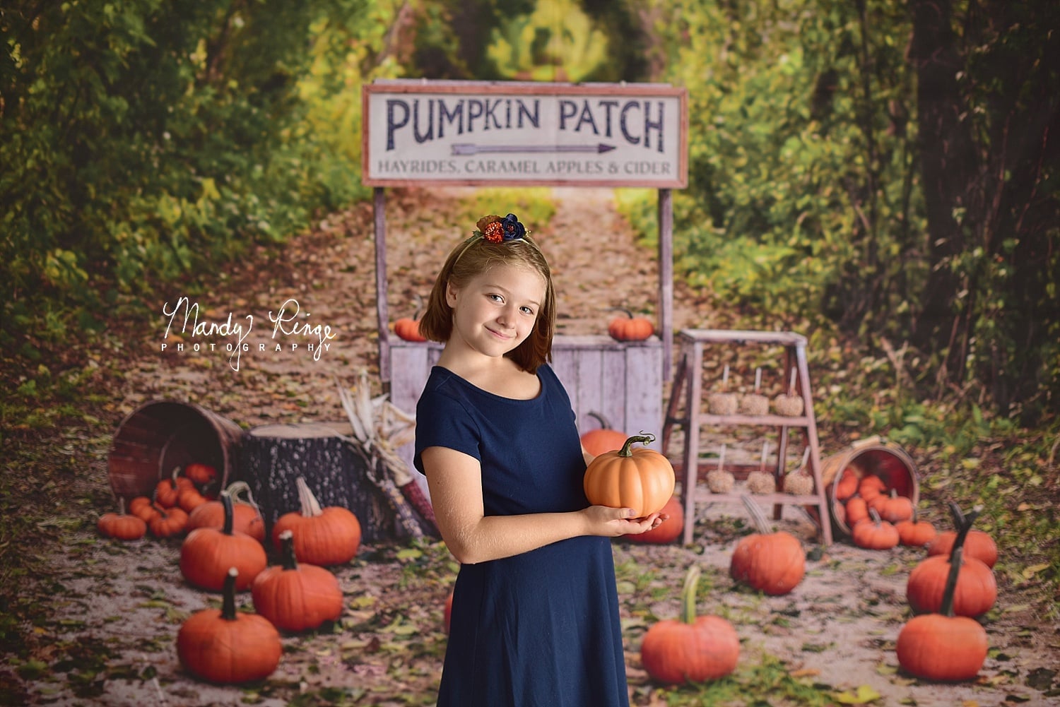 Kate Autumn/Thanksgiving Backdrop Pumpkin Stand Designed by Mandy Ringe Photography - Kate Backdrop