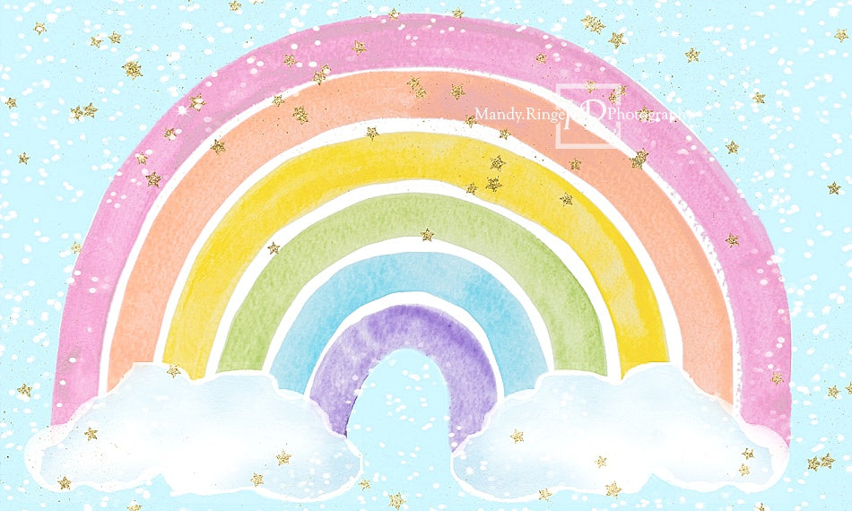 Kate Pastel Sparkle Rainbow Backdrop Designed by Mandy Ringe Photography - Kate Backdrop