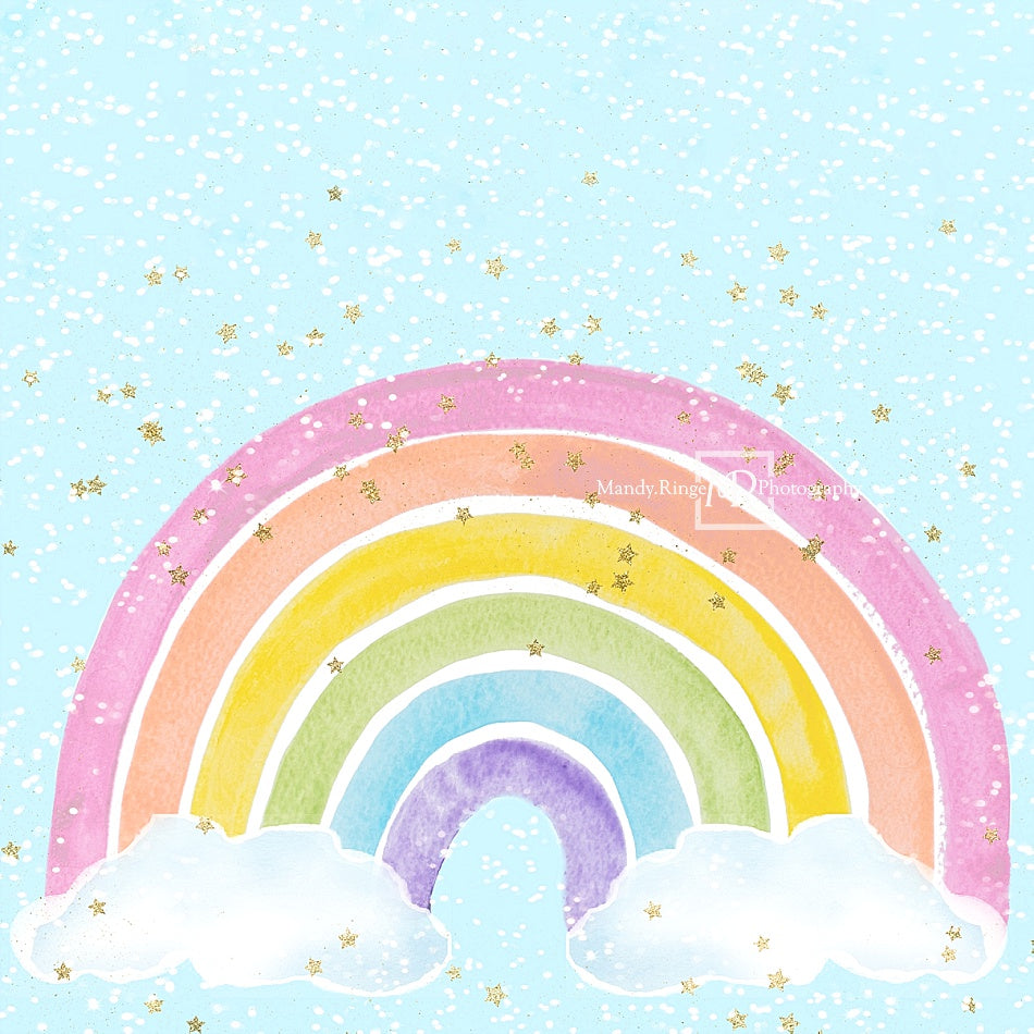 Kate Pastel Sparkle Rainbow Backdrop Designed by Mandy Ringe Photography - Kate Backdrop