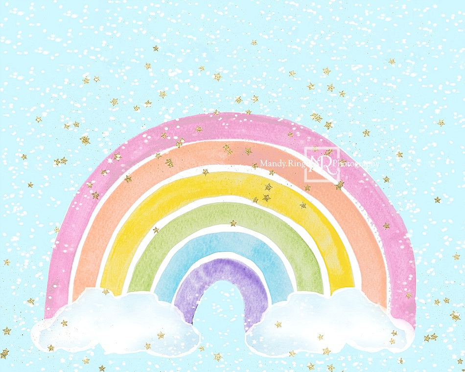 Kate Pastel Sparkle Rainbow Backdrop Designed by Mandy Ringe Photography - Kate Backdrop