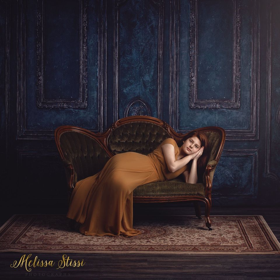 Kate Retro Deep Blue Wall Door Photography Backdrops Wedding - Kate Backdrop