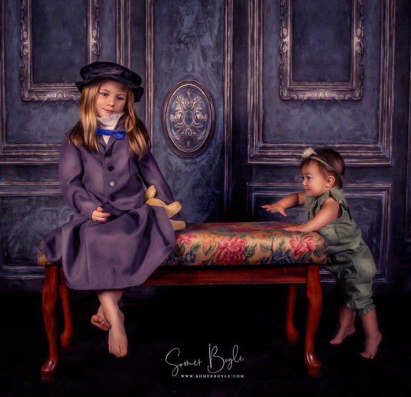 Kate Retro Deep Blue Wall Door Photography Backdrops Wedding - Kate Backdrop