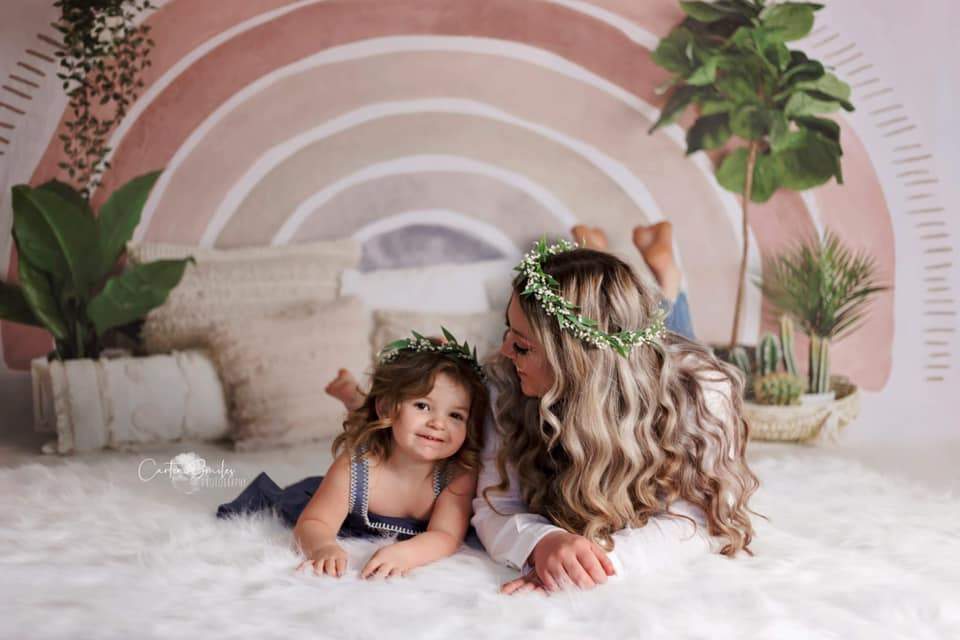 Kate Boho Rainbow Decorated Big Backdrop Designed by Mandy Ringe Photography - Kate Backdrop