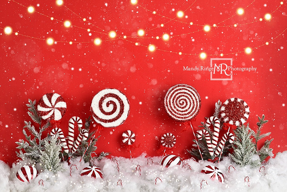 Kate Christmas Peppermint Wonderland Backdrop Hot Cocoa Designed by Mandy Ringe Photography - Kate Backdrop