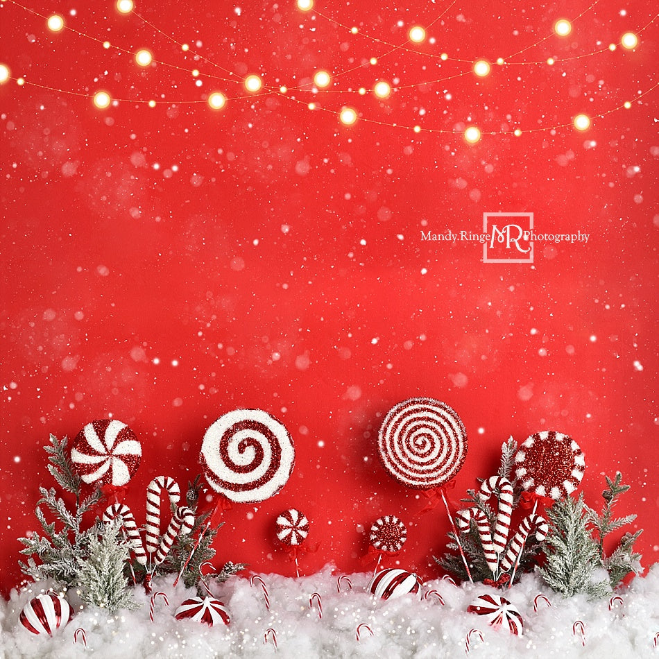 Kate Christmas Peppermint Wonderland Backdrop Hot Cocoa Designed by Mandy Ringe Photography - Kate Backdrop