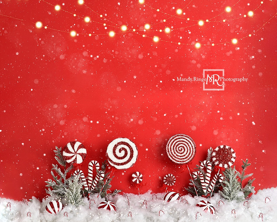 Kate Christmas Peppermint Wonderland Backdrop Hot Cocoa Designed by Mandy Ringe Photography - Kate Backdrop