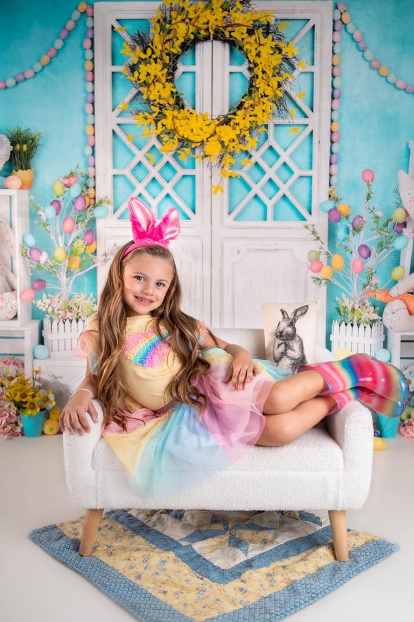 Kate Barn Door Easter Colorful Egg Cake Smash Backdrop for Photography - Kate Backdrop