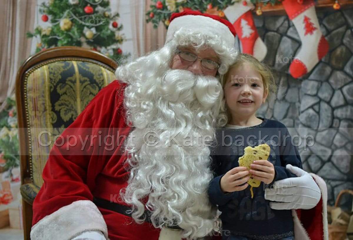 Katebackdrop£ºKate Christmas Tree Backdrop Gift Box Stove Sock for Photography US