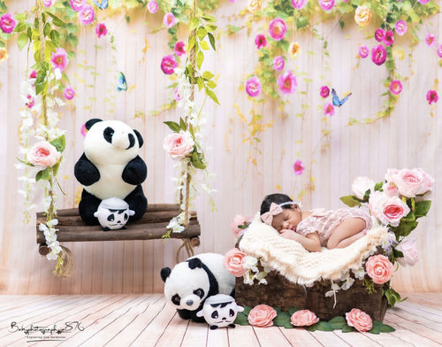Kate Florals Easter Backdrop wood Floral Background photography - Katebackdrop