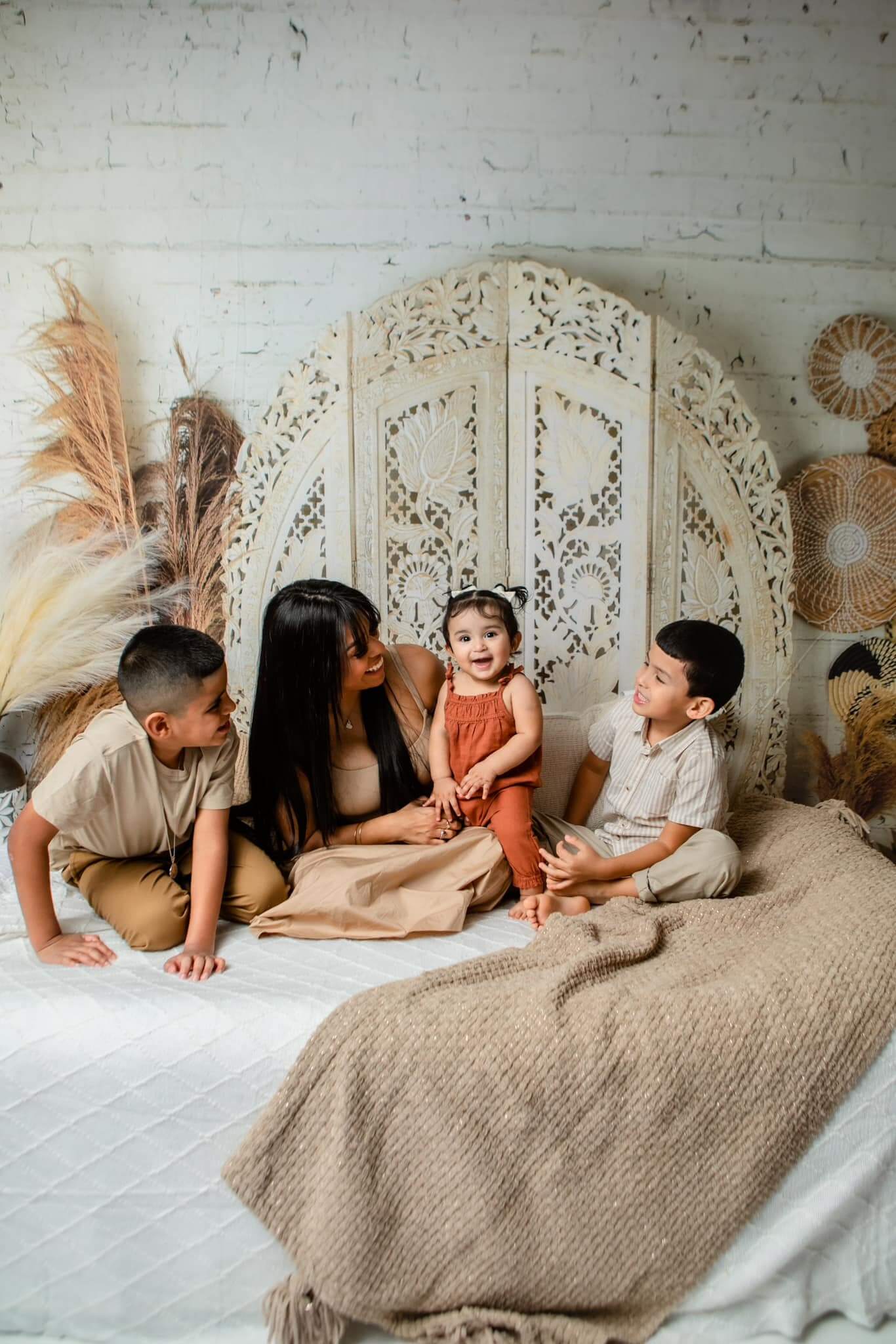 Kate Mother's Day Boho Arch Wall Pampas Grass Backdrop Designed by Mandy Ringe Photography
