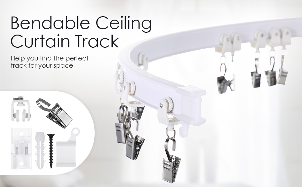 Kate Flexible Curtain Bendable Backdrop Stand for Wall or Ceiling Mounting