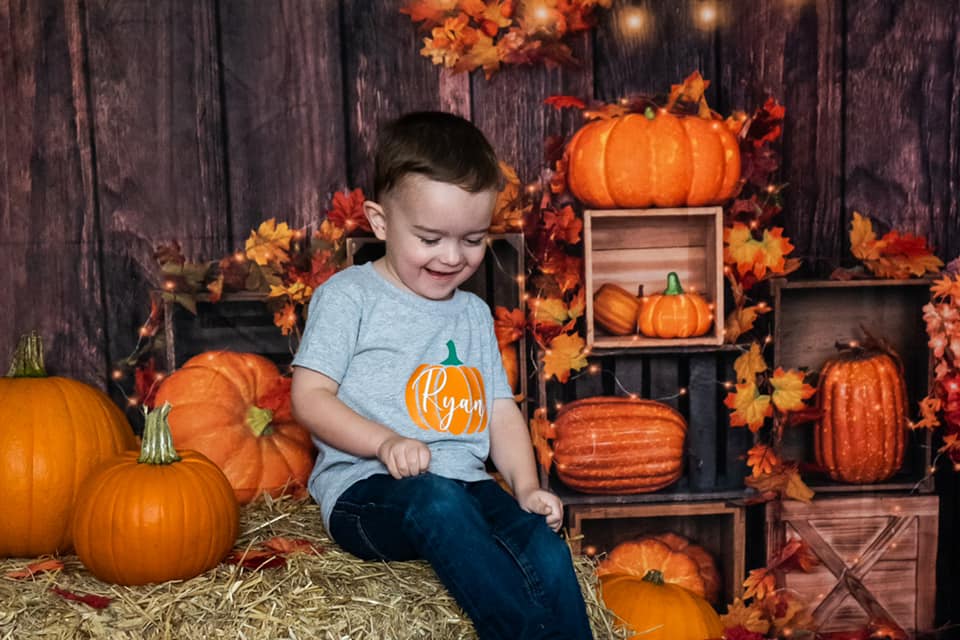 Kate Pumpkin Backdrop Fall Lights Designed by Emetselch - Kate Backdrop