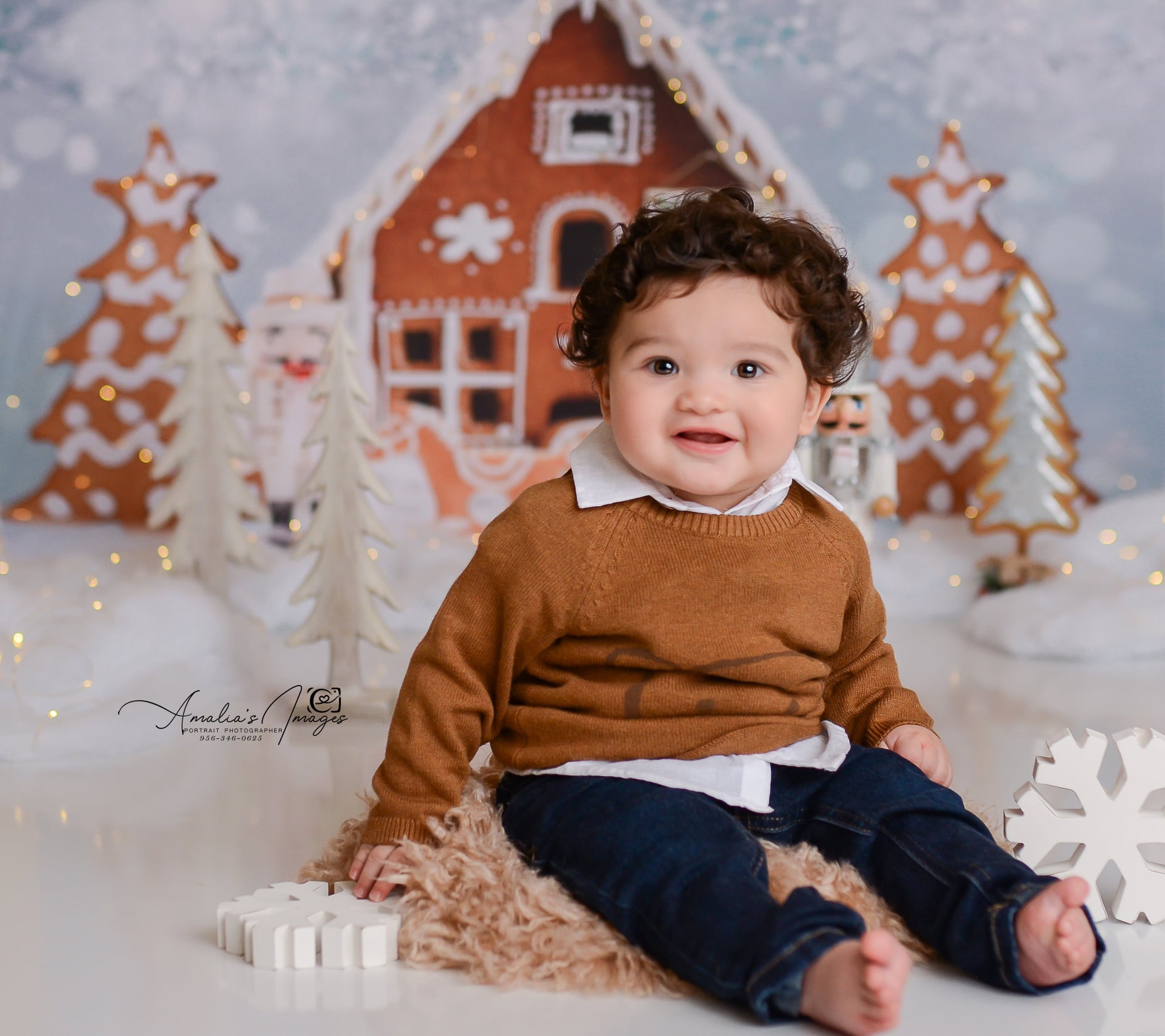 Kate Christmas Gingerbread House Hot Cocoa Backdrop for Photography - Kate Backdrop