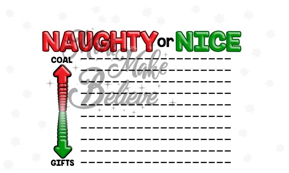 Kate Christmas Humor Backdrop Naughty Or Nice Designed by Mini MakeBelieve - Kate Backdrop