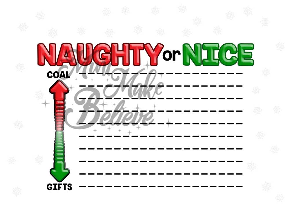 Kate Christmas Humor Backdrop Naughty Or Nice Designed by Mini MakeBelieve - Kate Backdrop