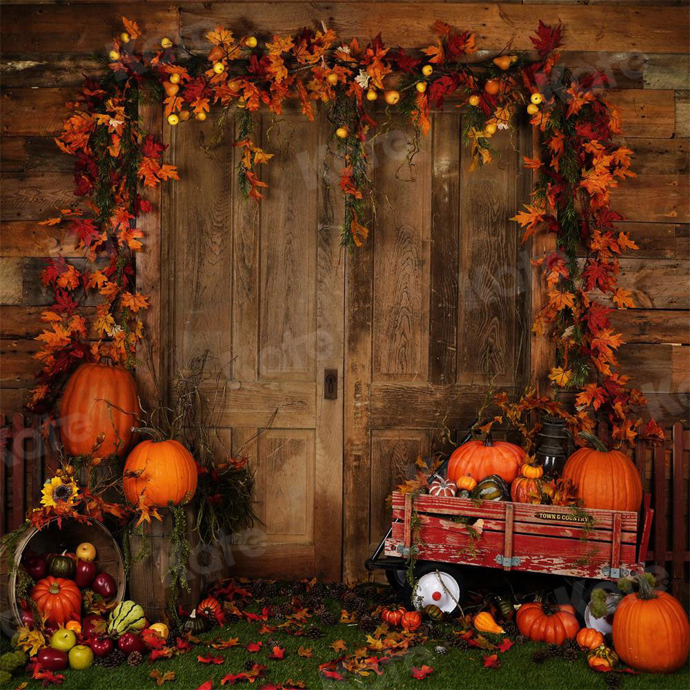 Kate Fall Harvest with Pumpkins Backdrop Designed By Arica Kirby
