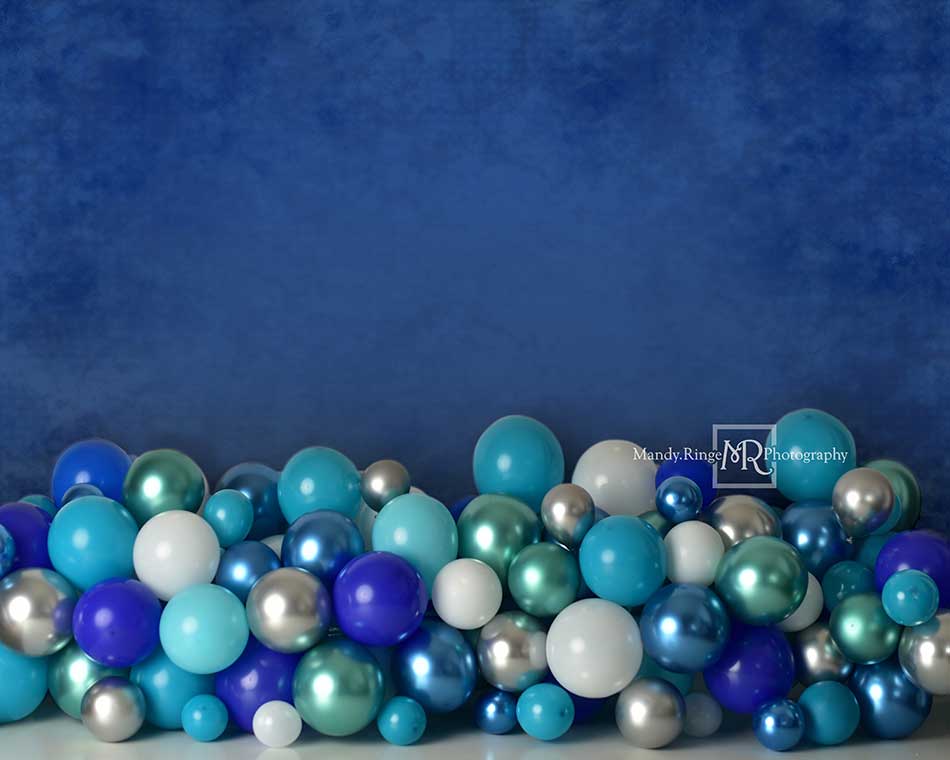 Kate Cake Smash Backdrop Blue Balloon Designed by Mandy Ringe Photography - Kate Backdrop