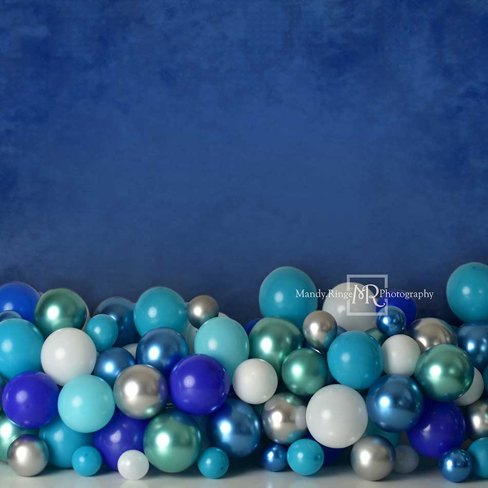 Kate Cake Smash Backdrop Blue Balloon Designed by Mandy Ringe Photography - Kate Backdrop