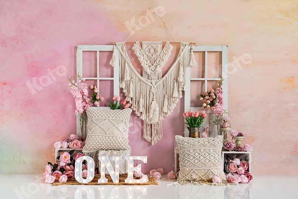 RTS Kate Boho Flowers Backdrop Birthday Designed by Emetselch (US ONLY)