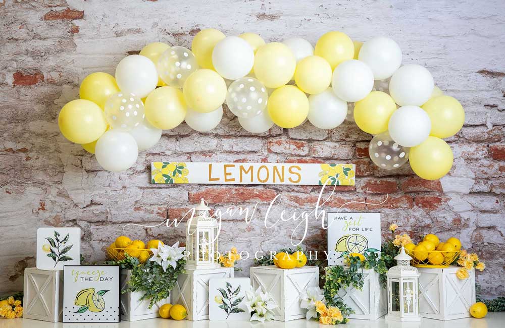 Kate Cake Smash Backdrop Lemons Designed by Megan Leigh Photography - Kate Backdrop