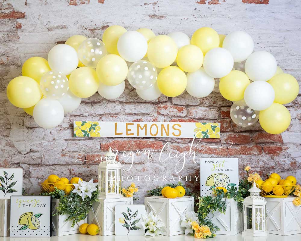 Kate Cake Smash Backdrop Lemons Designed by Megan Leigh Photography - Kate Backdrop
