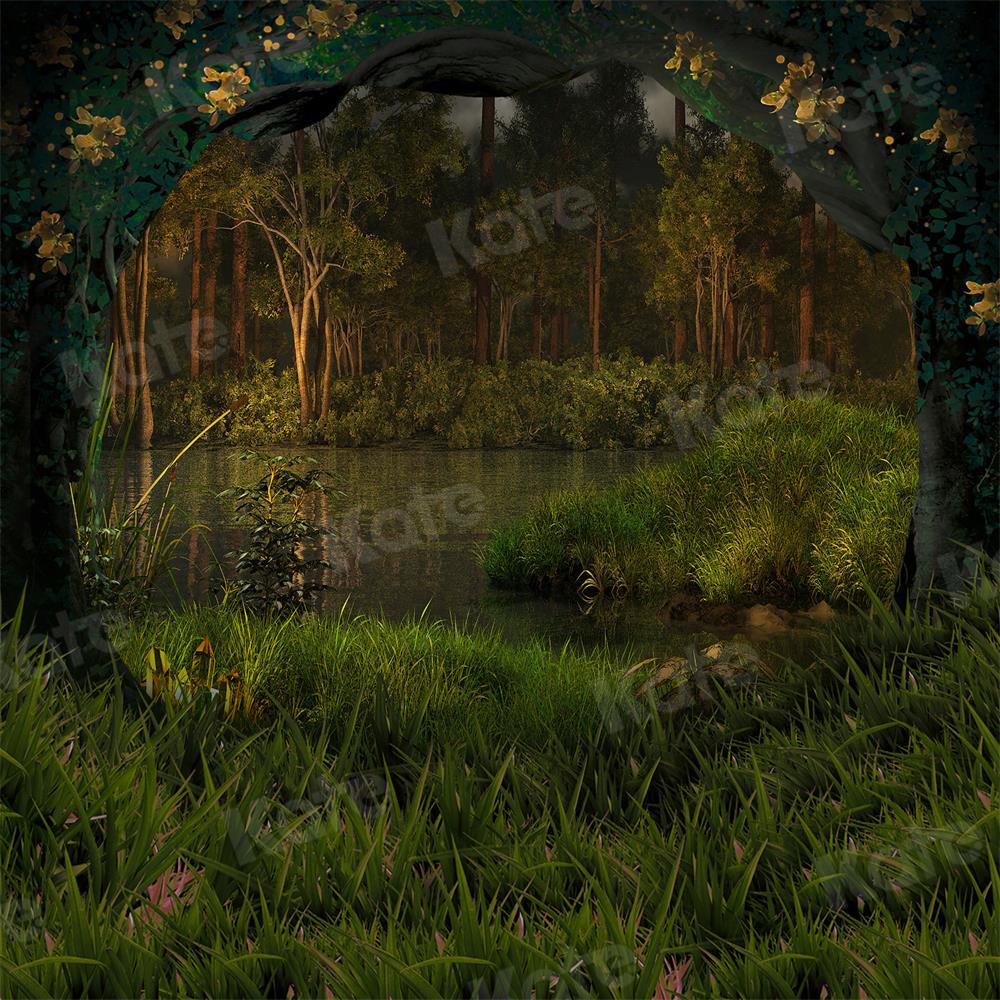 Kate Summer Forest Backdrop Fishing for Photography - Kate Backdrop