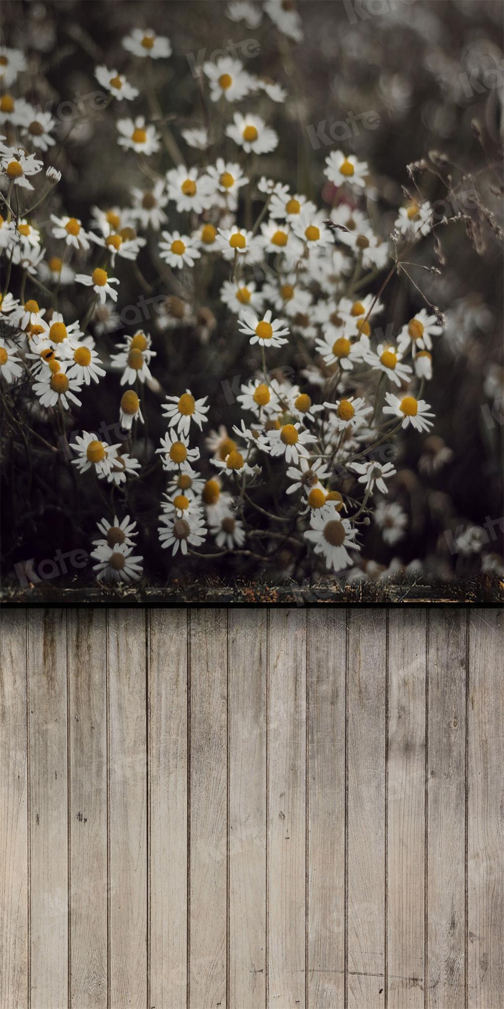 Kate Garden Flowers Backdrop Wood Floor for Photography - Kate Backdrop