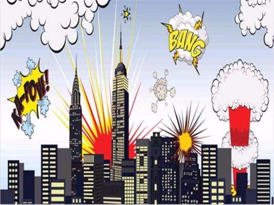 Kate Pow Children Super Hero City Photography Backdrops - Katebackdrop
