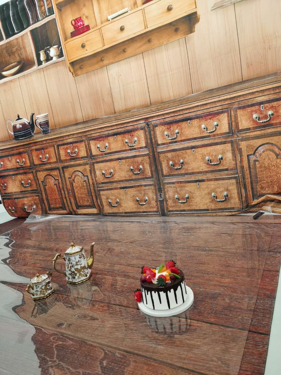 RTS Kate Transparent PVC Reflective Clear Floor Mat for Cake Smash (U.S. only) - Kate Backdrop