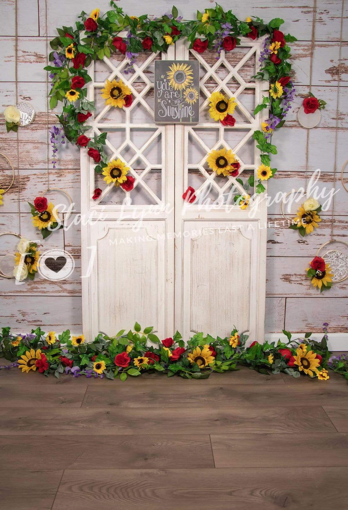 Katebackdrop鎷㈡綖Kate You Are My Sunshine Summer Sunflower Mother's Day Backdrop Designed by Stacilynnphotography