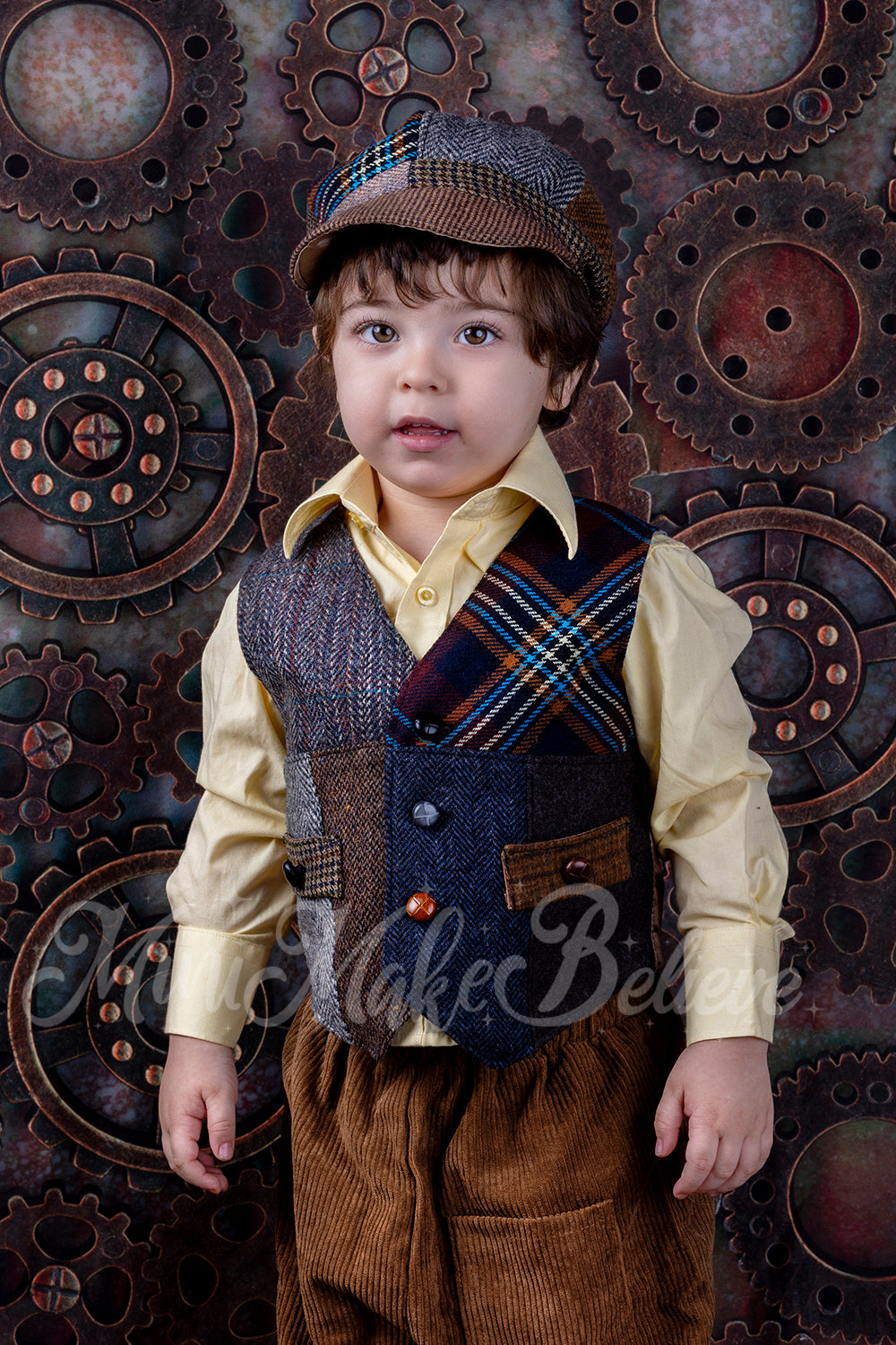 Kate Steampunk Gears Wall Backdrop Designed by Mini MakeBelieve - Kate Backdrop