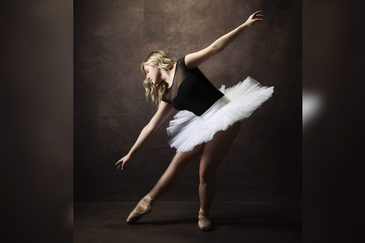 dance photo with Kate 5x7ft Abstract Texture Dark Brown Color Hand Painted Canvas Backdrop