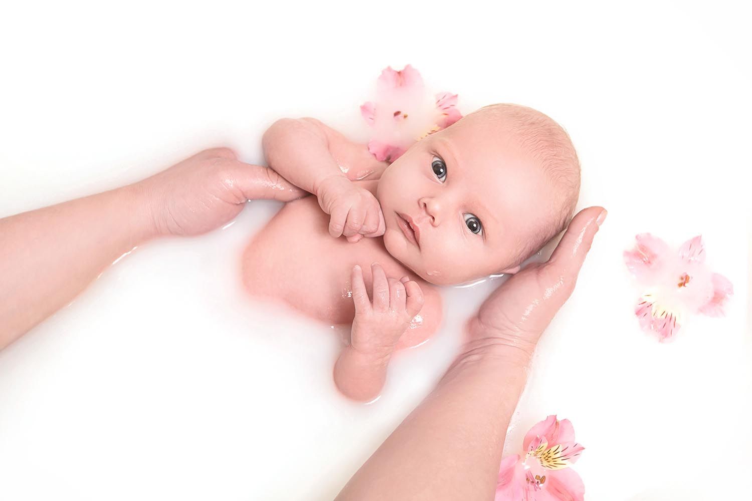 baby milk bath photo by Kaganovich Lena on shutterstock