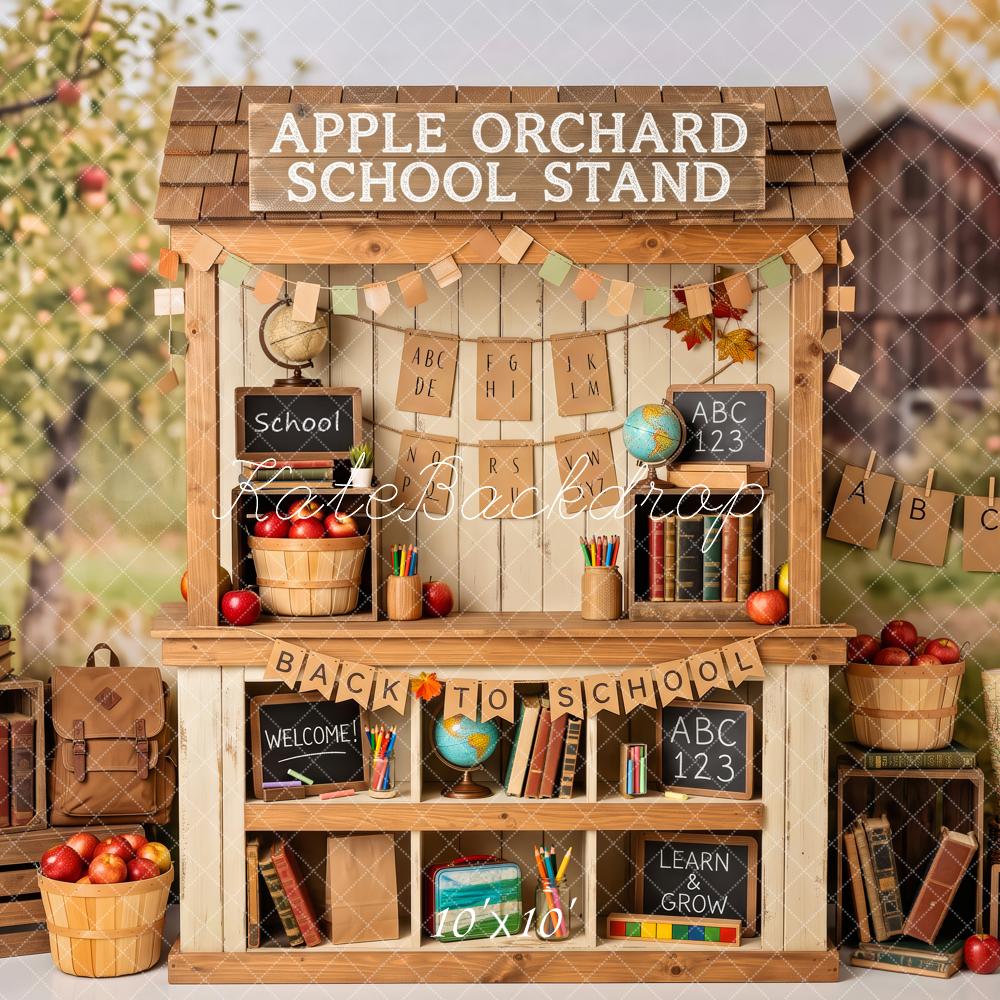 Kate Back To School Apple Orchard Stand Printed Backdrop Designed by Patty Roberts