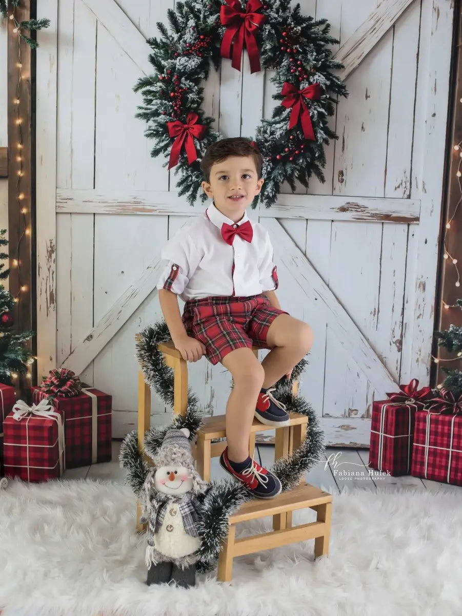 Kate Christmas Trees White Door Gifts Backdrop Designed by Emetselch