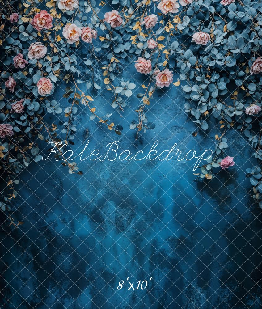 Fondo Vintage Floral Azul de Bellas Artes diseñado por Emetselch