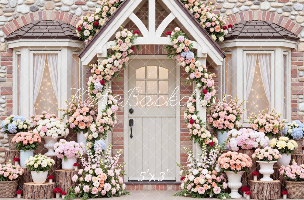 Kate Spring Flower Arch Cottage Doorway Backdrop Designed by Mini MakeBelieve
