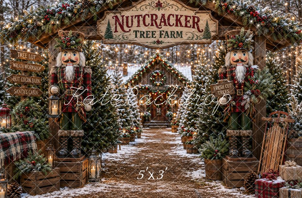 Kate Christmas Nutcracker Tree Farm Toy Soldiers Printed Backdrop Designed by Ashley Paul