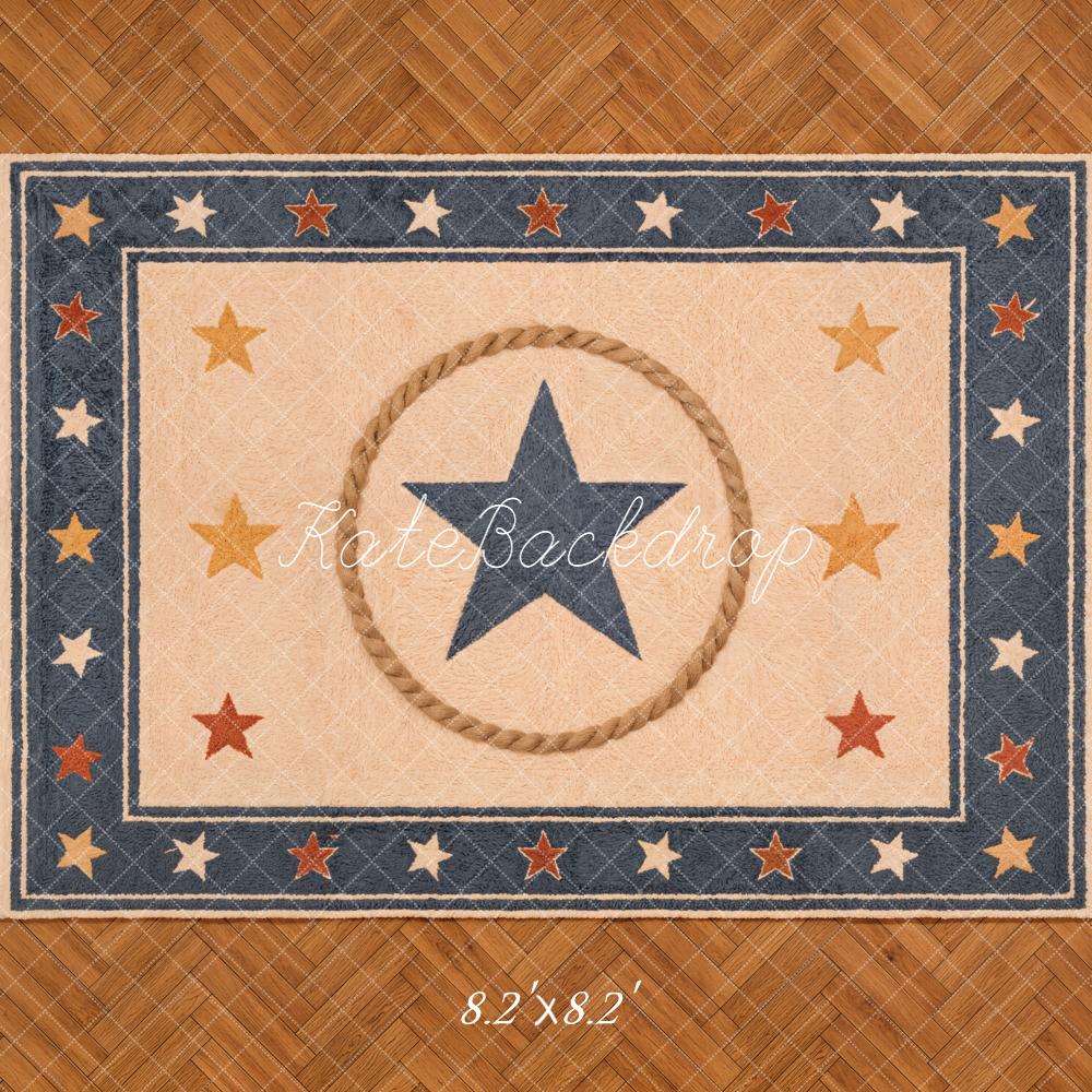 Kate Star Rug with Rope and Woven Floor Printed Backdrop Designed by Kate Image